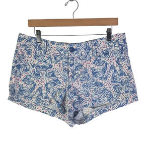 LILLY PULITZER "The Walsh" Star Crush Starfish Blue/Pink Shorts Womens Size 11